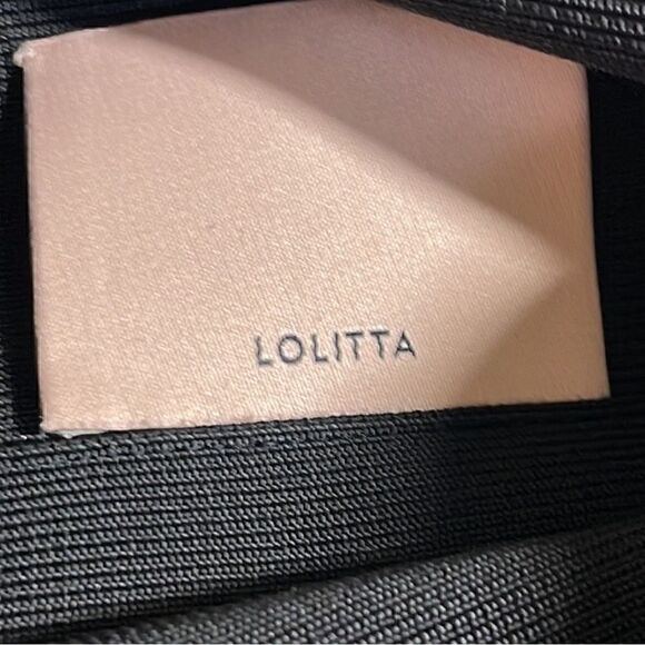 Lolitta skirt womens size 2 Sophia cut out Midi Bandage BodyCon Black Pencil - Picture 8 of 9